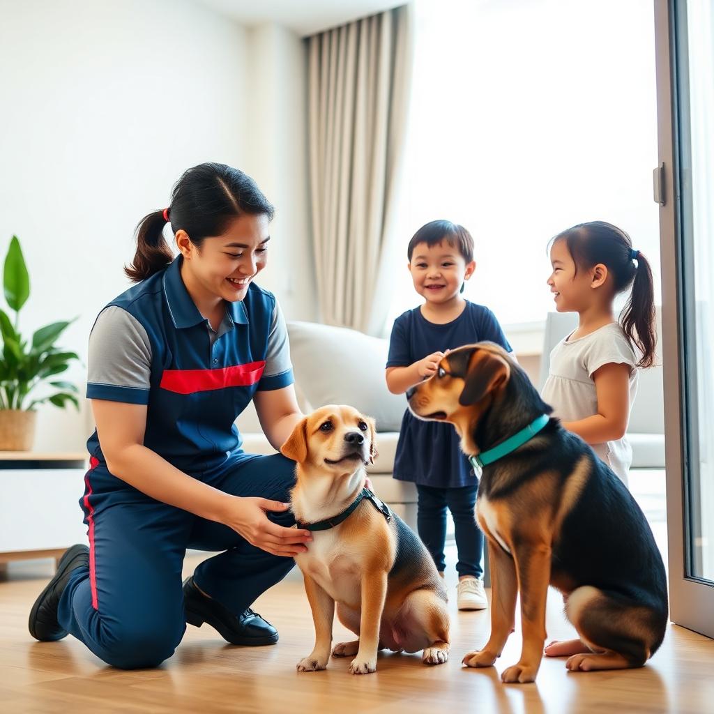 AeriSyn HomeShield specialist greeting a family and their pets
